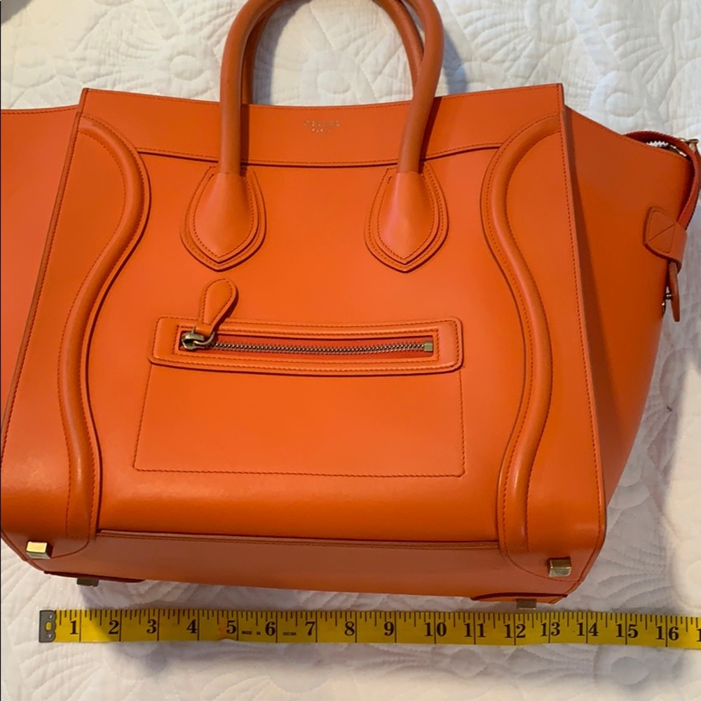 Celine luggage handbag 12x12x7 orange